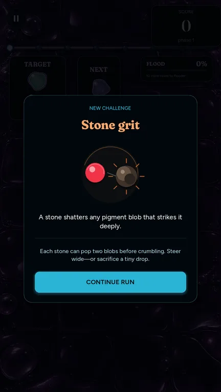 Mixflood: Color Mix challenge introduction screen explaining hazards and the next puzzle.