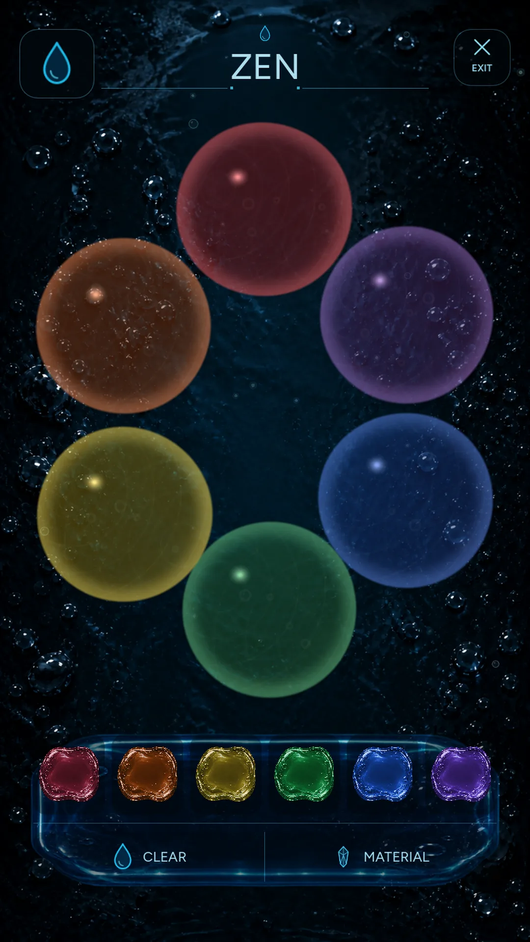 Mixflood: Color Mix Zen Studio screen showing colourful blobs and a calm, open-ended playfield.