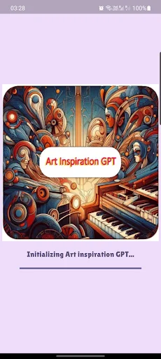 Art Inspiration GPT opening screen with colorful illustration and an initialization message